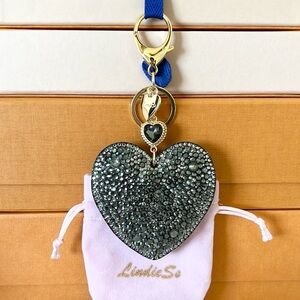 Lindiess Heart Crystal Bag Charm